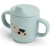 Image de Tasse à bec à 2 anses en silicone Tiny farm Bleu