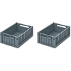 Image de Lot de 2 petites caisses de rangement Weston S Whale blue