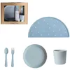 Image de Coffret repas Round Powder Blue (4 pièces)