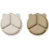 Image de Lot de 2 assiettes à compartiments ventouse Stacy Sandy-Oat