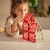 Image de Kit de construction magnétique à paillettes Transparent-Rose (16 pièces)