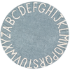 Image de Tapis lavable rond ABC vintage bleu (150 cm)