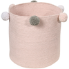Image de Panier de rangement Bubbly en coton rose (30 x 30 cm)