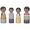 Image de Set 4 poupées en bois Famille Evi pour maison de poupée