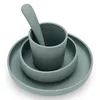 Image de Coffret repas en silicone Ash green vert (4 pièces)
