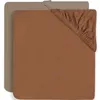 Image de Lot de 2 draps housses en coton Caramel-Biscuit (60 x 120 cm)