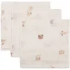 Image de Lot de 3 mini langes en gaze de coton Animal Friends (31 x 31 cm)