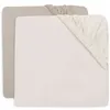 Image de Lot de 2 draps housses en jersey pour matelas de parc Oatmeal-Sand (75 x 95 cm)