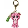 Image de Ty, Filles, Porte-clés, - Mini Boos Clips - Léopard - Glamour - Rose et Vert - Avec gland vert - La clé à la mode, Vert, Rose