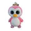 Image de Porte-clés en peluche Ty Mini Boos Clip Glider Le Pingouin Rose et Blanc