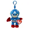 Image de Peluche Ty Marvel Beaniee Babies Soft Porte-clés Captain America