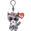 Image de Ty, Unisexe, Porte-clés, Boo's Clip Kiki Cat, 7cm, Blanc, Pink, Gris