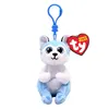 Image de Porte-clés en peluche TY Beaniee Bellies Clip Thunder Le Husky Bleu