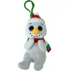 Image de Ty, Porte-clés, Beanie Bellies Brrrnard   Schneemann 8,5 cm Schlüsselanhänger, Multicolore, Blanc