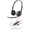 Image de HP Poly Blackwire C3220 (Filaire, USB-C, Les équipes Microsoft), Casque micro de bureau, Rouge, Noir