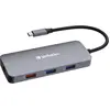 Image de Verbatim CMH-09 (USB-C, 9 ports), Station d’accueil + hub USB, Gris