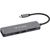 Image de Verbatim Hub USB-C 6port Sd Microsd (USB-C, 6 ports), Station d'accueil + hub USB, Gris
