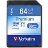 Image de Verbatim Carte SDXC classe 10 Premium (64 Go, SDXC, U1, UHS-I), Carte mémoire, Noir