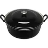 Image de Le Creuset Creuset Gietijzeren ronde braadpan met plaatstan deksel in Ebbenzwart 28cm 4,9l, Poêle + casserole, Noir