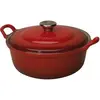 Image de Le Creuset Creuset Gietijzeren ronde braadpan met plaatstan deksel in Kersenrood 28cm 4,9l, Poêle + casserole, Rouge