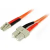 Image de StarTech 2 m de câble patch fibre optique multimode 50/125 duplex LC - SC - fibre optique Câble réseau (2 m), Câble réseau