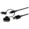 Image de StarTech Câble Lightning ou Dock 30 broches ou Micro USB vers USB de 1m - Noir - Câble de charge / données (1 m, USB 2.0), Câble USB