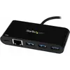 Image de StarTech Adaptateur USB-C Vers Ethernet (USB-A, 4 ports), Station d’accueil + hub USB, Noir