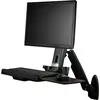 Image de StarTech Poste de travail assis/debout à fixation murale - 1 moniteur jusqu'à 60,96 cm 24 pouces - VESA - (Mur, 24", 8 kg), Support de moniteur, Noir