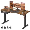 Image de Songmics, Bureau, Bureau à hauteur réglable électriquement, 140 x 60 cm, marron (140 x 60 x 71 cm)