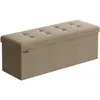 Image de Songmics, Banc, Sitzbank Sitztruhe Stauraum Klappbar Belastbar Wohnzimmer Kamelbraun (110 cm)