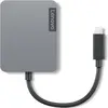 Image de Lenovo GX91A34575 (USB-C, 4 ports), Station d’accueil + hub USB, Gris