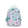 Image de Kipling Sac À Dos Seoul Lap Aqua Blossom Imprimé Grand Femme 100% Recycled Polyester