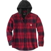 Image de Carhartt Flannel Fleece Lined Hooded Overhemd, rood, afmeting L voor man