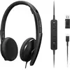 Image de Lenovo Wired Voip Headset Uc (Filaire, USB-C), Casque micro de bureau, Noir