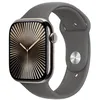 Image de Apple Watch Series 10 GPS + Cellular 46 mm Boîtier en Titane Naturel avec Bracelet Sport Gris Minéral S/M