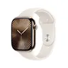 Image de Apple Watch Series 10 GPS + Cellular 46 mm Boîtier en Titane Or avec Bracelet Sport Lumière Stellaire S/M