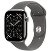 Image de Apple Watch Series 11 GPS + Cellular 42 mm Boitier en Titane Naturel avec Bracelett Sport Gris Minéral - M/L