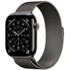 Image de Apple Watch Series 11 GPS + Cellular 46 mm Boitier en Titane Ardoise avec Bracelet Milanais Noir - S/M