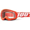 Image de 100% Strata 2 Clear Motorcrossbril, wit-oranje voor man