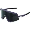 Image de 100%, Unisexe, Lunettes de sport, Brille Glendale (Soft Tact Deep Purple, Lentille miroir noir), Noir