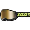 Image de 100%, Unisexe, Lunettes de sport, STRATA 2 Goggle Solar Eclipse - Mirror True Gold Lens (Eclipse solaire, Mirror True Gold), Noir