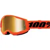Image de 100%, Garçons, Lunettes de sport, Strata 2 Junior Goggle Neon Orange - Mirror True Gold L (Orange fluo - Mirror True Gold L, Lentille en or véritable), Orange