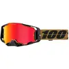 Image de 100%, Unisexe, Lunettes de sport, ARMEGA HIPER Goggle Glory - Mirror Red Lens (Noir et or Mat, Miroir Rouge), Noir