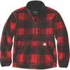 Image de Carhartt, Hommes, Pull-over, Pull en polaire CrabApple Plaid, Rouge, Noir, (S)