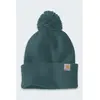Image de Carhartt, Unisexe, Bonnet, Greenstone Pompom-Mütze mit Umschlag, Vert, (Taille unique)