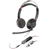 Image de Micro-casque filaire Poly Blackwire 5220 stéréo Noir USB-C + connexion 3,5 mm + adaptateur USB-C et USB-A
