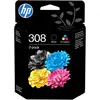 Image de HP, Cartouche d'impression, Hewlett-Packard 308 Black/Tri-Color Original Ink Cart, 308 (CF, Color)