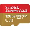 Image de SANDISK Extreme Plus (128 Go, microSDXC, U3, UHS-I), Carte mémoire, Rouge, Or
