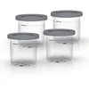 Image de Lot de 4 pots avec couvercles compatibles avec Creami NC300EU Ninja Gris