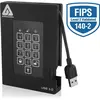 Image de Apricorn Aegis Padlock Fortress A25-3PL256-2000F - Disque dur - crypté - 2 To - ex (2 To), Disque dur externe, Noir